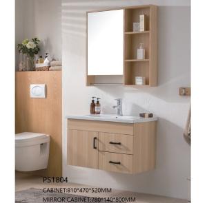 China Pvc Bathroom Vanity With Mirror Cabinet , Wall Mounted Vanity Units CE ISO factory