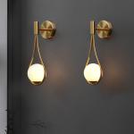 Mdern Glass ball wall scones bedside Bedroom Brass Gold Color Minimalist wall