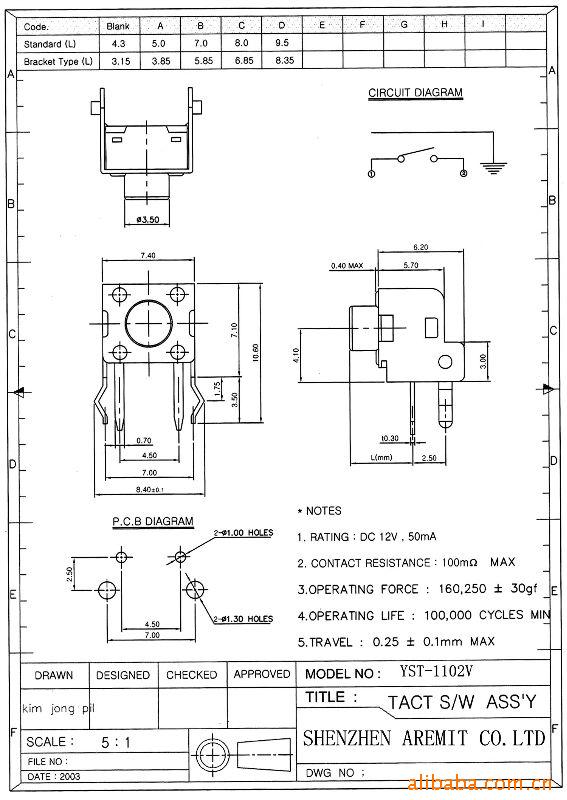 DIP Tact Switch