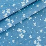 Knitted Imitation Denim Spring Summer Fabrics Soft Washed 32s 115*72 200gsm