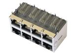 B59(36-05)W-4641-C12 Multi - Port Rj45 2x4 Female Connector With LEDs LPJE47011A