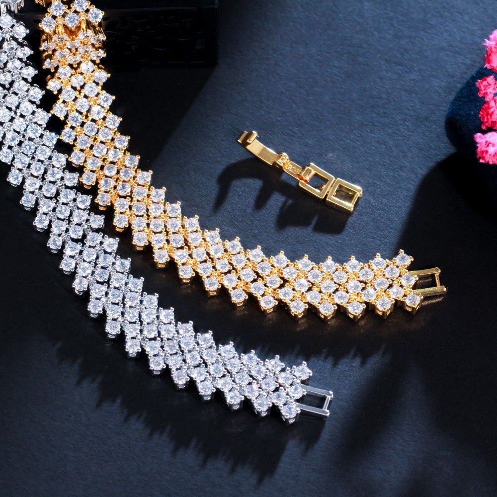 Crystal Adjustable Bracelet Bangle for Women Gold Silver Color Wedding Bracelets & Bangles Jewelry Gift