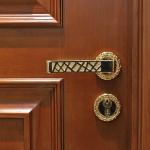 3 Panel Composite HDF Wood Doors Oak Carved Flower Design For Living Room