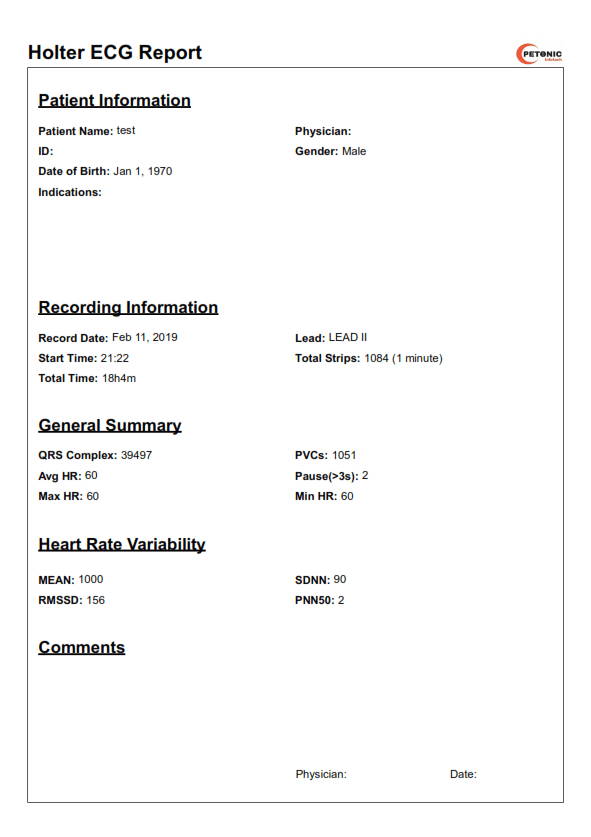 Holter ecg report