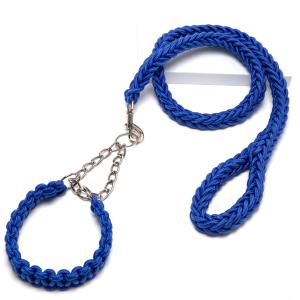 China Nylon Dog Kitten Collar Leash Anti Impact Explosive Traction P-Chain Belt 8 Strand factory