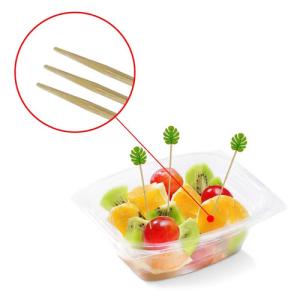 China 12cm Leaf Shape Disposable Bamboo Food Picks Wooden Kebab Skewer For Food factory