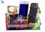 KTV Crystal Acrylic Microphone Stand , Smooth Surface Clear Plastic Display Box