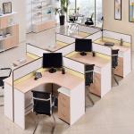 Open L Shape Call Center 4 Person Office Cubicle Size 1200*600*1200 Mm