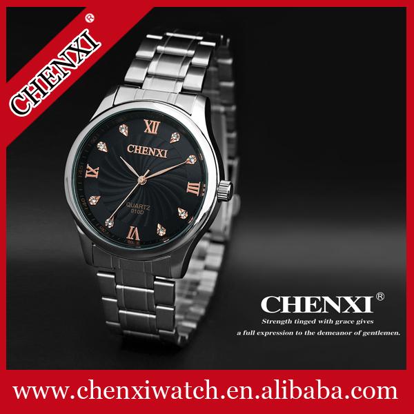Rose Gold 010D07J Wrist Watches Men Stainless Steel Watch for Couple Black White