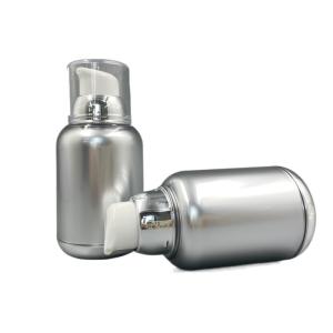 China Twist 80ml 100ml Airless Pump Bottles Vacuum PP MS Metallized Round Bottom factory