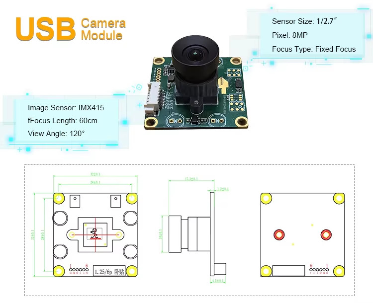 2MP OG02B10 USB2.0 Global Shutter Camera Module For Smart Shopping Cart