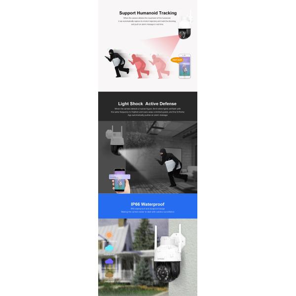 SH041 5MP Night Color Vision 4G LTE Wireless Outdoor 20x Optical Zoom PTZ Camera