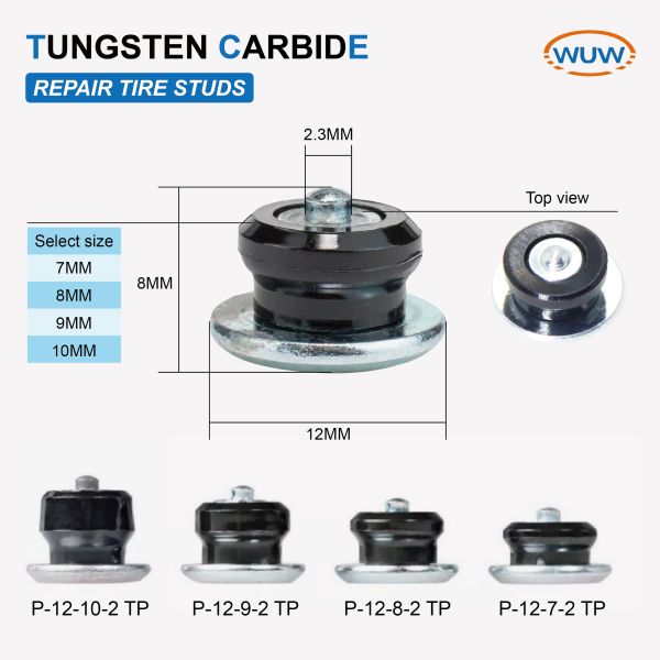 Polished Surface Tungsten Carbide Core Anti-Slip Tire Repair Studs for Enhanced Traction and Durability