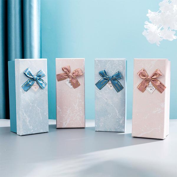 Gift Craft Packaging With Ribbon Custom Printed Small Lid And Base Perfume Paper Box