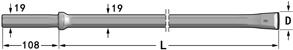 tapered steel rod for Tunnel Integral Drill Rods Length 400mm 800mm 1600mm 3200mm 8000mm