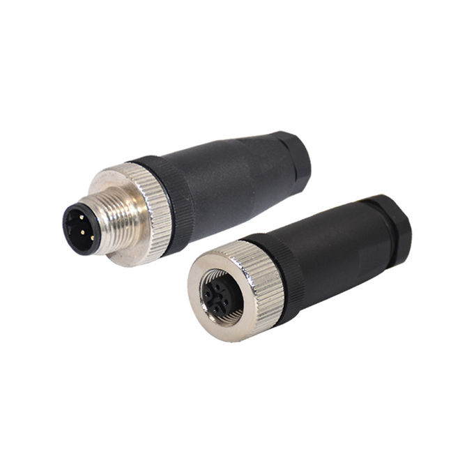 350V M12 Waterproof Connector Fast Locking Field Ethernet Assembly 4 Pin Sensor Connector