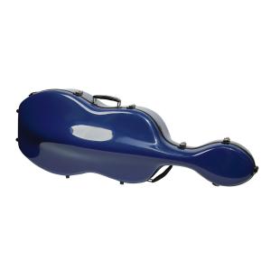 China Blue Color Durable Fiberglass Cello Hard Case With Wheels Lightweight factory
