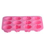 12 Cavity Silicone Flower Shape Cake Mould FDA For Homemade Cake