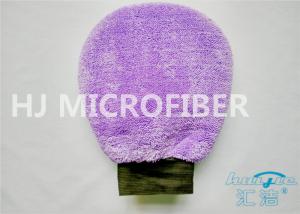 China Plush Fleece Microfiber Car Cleaning Mitt / Microfibre Super Mitt 100% Handmade factory
