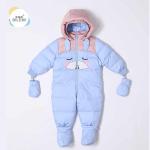 Bilemi 90% Newborn Romper Outdoor Long Sleeve Hooded Sky blue Caramel Pink Snow