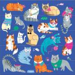 Cats Dogs Magnetic Jigsaw Puzzle 6.5 x 6.5" Multicolor