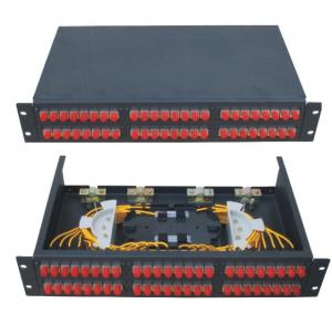 China 19 inch size Fixed type Rack-mount ODF Fiber Optic Patch Panel in black color cold-rolling steel sheet factory