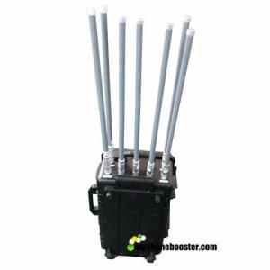 China 7 Antennas 350w High Power Luggage Portable Vehicle Mounted Jammer Blocker Manpack Military Signal Jammer For 3G 4G GPS factory