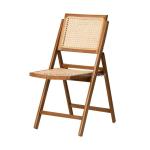 Mail Packing Solid Wood Rattan Folding Dining Chair for Nordic Restaurant