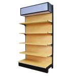 Wood Grain Supermarket Gondola Shelf Heavy Duty Cold-rolled Steel Goods Display
