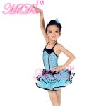 Back Cross Straps Kids Dance Clothes Black Edge Double Layer Skirt For Solo