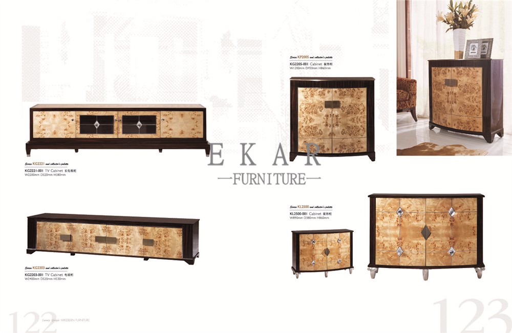 Chinese Classical Extra Long Veneered Wooden TV Cabinet From Foshan MKBN-KG2221M-001