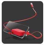 Retractable OD 3.0mm Fast Charging USB Cables Wiht Phone Holder
