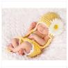 Buy cheap yellow baby newborn hat cap sunflower Photography Prop Crochet Hats flower from wholesalers