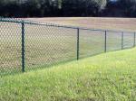 Chain wire fence protects and decorates garden and sports yard