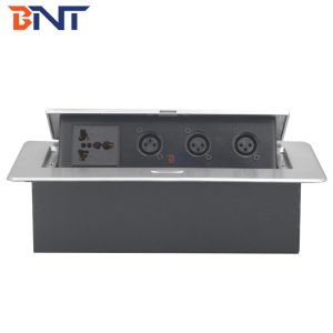 Built in table flush mount power and data desk mounted socket box