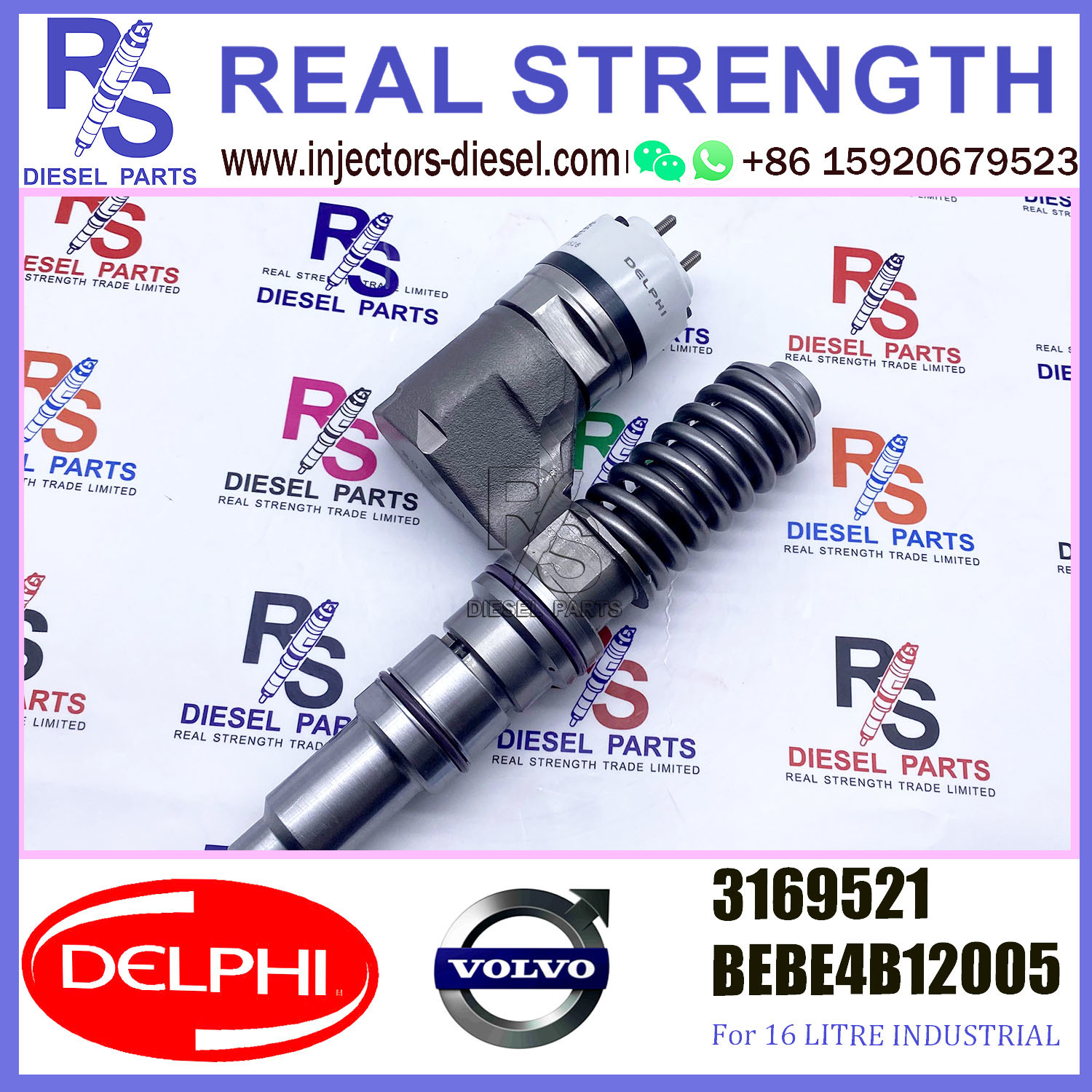 3169521 V-O-L-V Diesel Injector BEBE4B12005 For D12 3039 US2000 SPEC 345/385/425 HP