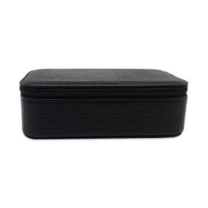China velvet inside Polyester Lining Portable Jewelry Box PU Leather factory
