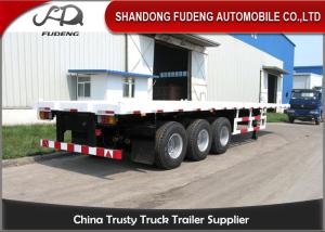 China 2 / 3 Axle 20 Foot Flatbed Trailer / Truck Flatbed Trailers With Container Lock factory