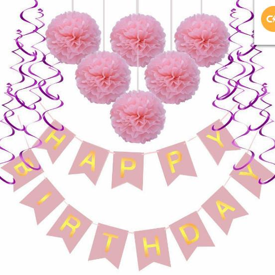 Paper Ball Bunting Set Wedding Party This set includes: A set of pink happy