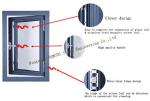 1.4-2.0mm Black Aluminum Storm Windows , Double Glazed Toughened Glass