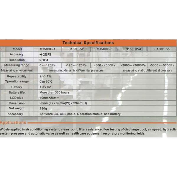 Digital Pressure Manometer Differential Pressure Manometer High Accuracy
