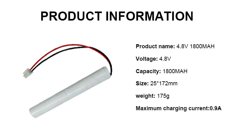 Rechargeable 4.8v NiCd Battery 2000mAh 2200mAh 1800mah NiCd Battery