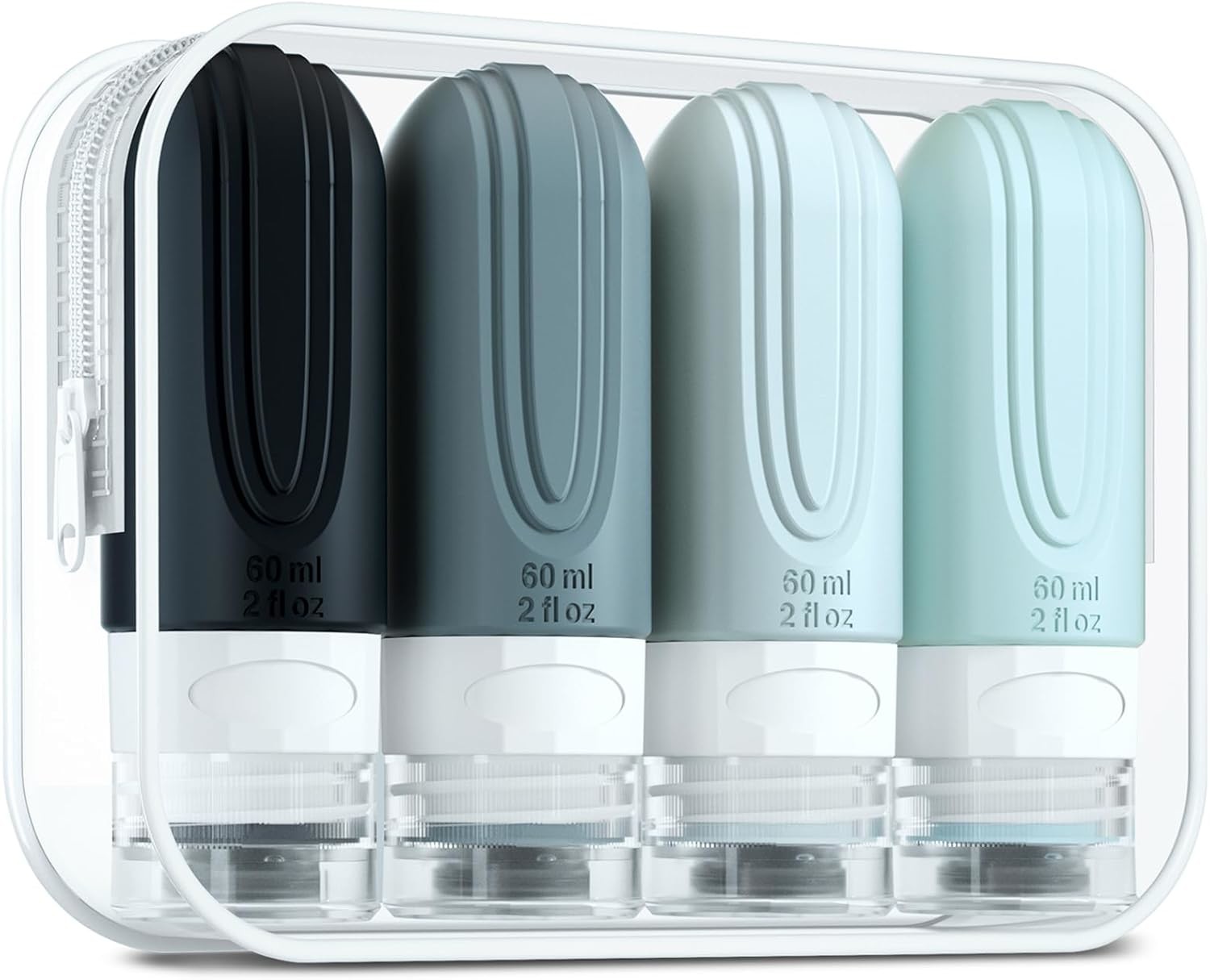 China Cosmetic Mini Silicone Travel Toiletry Bottles Kit Personalized 2oz/60ML factory