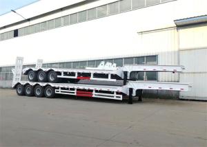 China Mechanical Ladder 3 Axle 60 Tons Lowbed Truck Semi Trailer factory