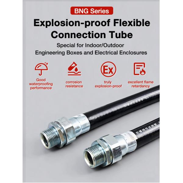 ATEX Flexible Conduit Explosion-Proof Flexible Rubber Hose Threaded Metal Connection Custom Cutting Service