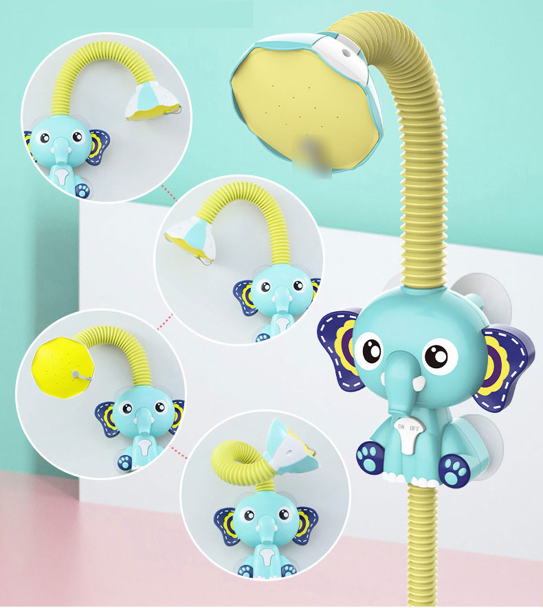 Make Bath Time More Exciting with DUCK Baby Bath Shower Head Spout Rinser Trunk Knobs