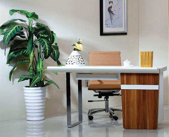 China Metal Frame Bookroom Furniture / Bedroom Desk With Three Drawers factory