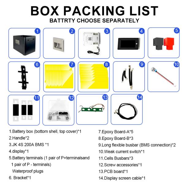 12V 280Ah / 314Ah / 320Ah LiFePO4 DIY Battery Kit with 4pcs CATL 314AH cells – EU Stock (Customer assemble ),JK BMS, LCD
