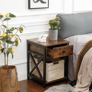 China Nightstand with Drawer, Wholesale Bedside Table, Industrial Style Nightstand, XLET22BX factory