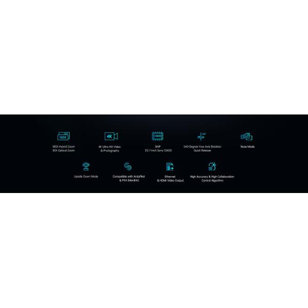 ZR30 2K HD 8MP 180X Hybrid 30X Optical Pod Zoom Gimbal Camera With AI Smart Identify And Tracking 1/2.7 Senso